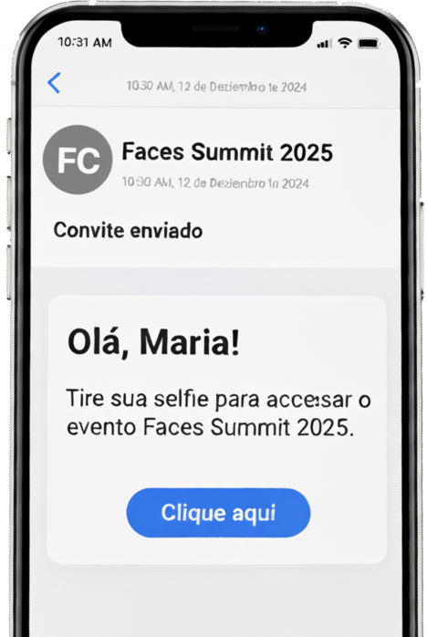 Convite por e-mail da plataforma FacesCloud